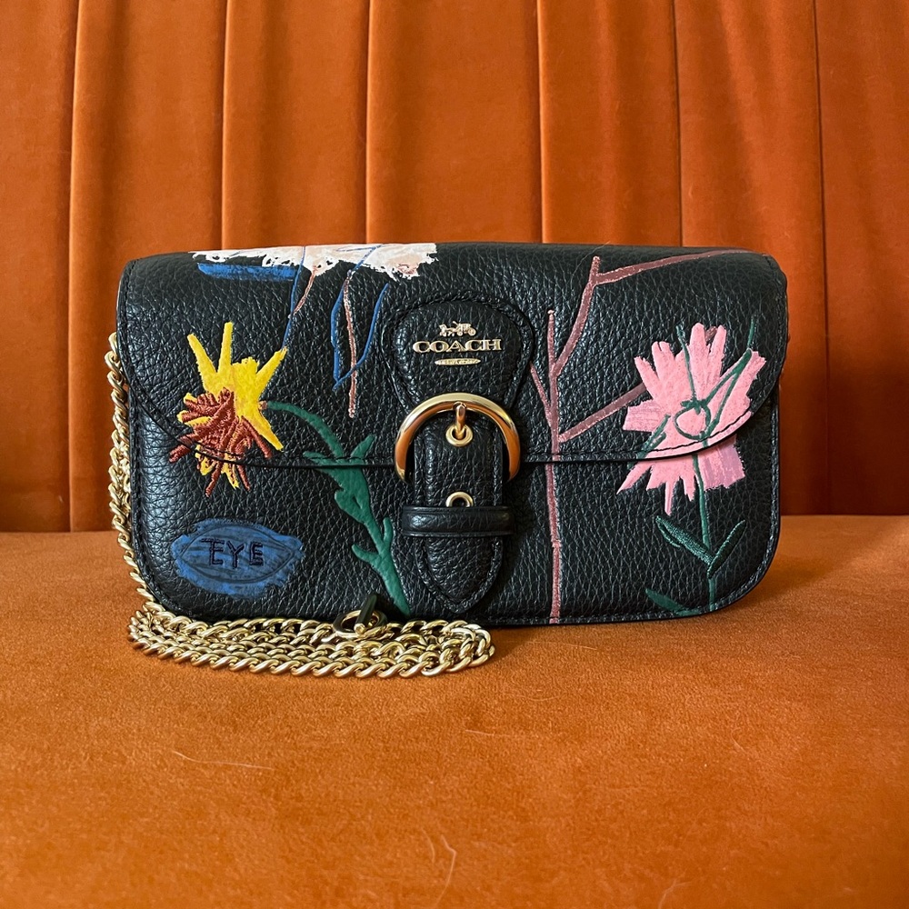 Coach X Jean Michel Basquiat Bag Kleo Floral Crossbody/ Clutch Purse